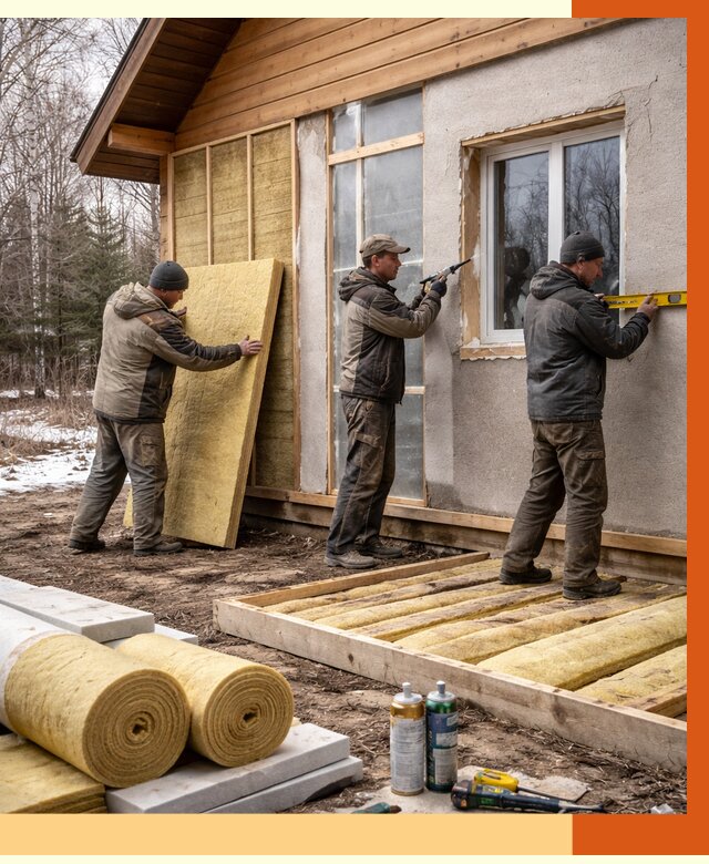Утепление дачного дома в Подольске от 4949 руб/м2 — недорого | ТепломастерПдл