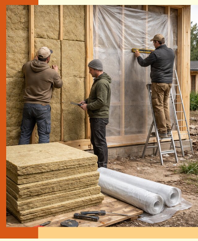 Утепление каркасного дома в Подольске под ключ с гарантией качества