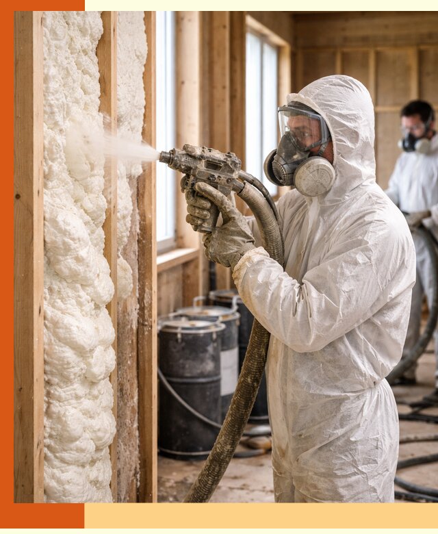 Утепление каркасного дома пенополиуретаном в Подольске