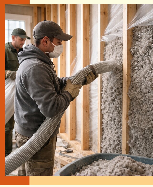 Утепление каркасного дома эковатой в Подольске — качественно и надолго