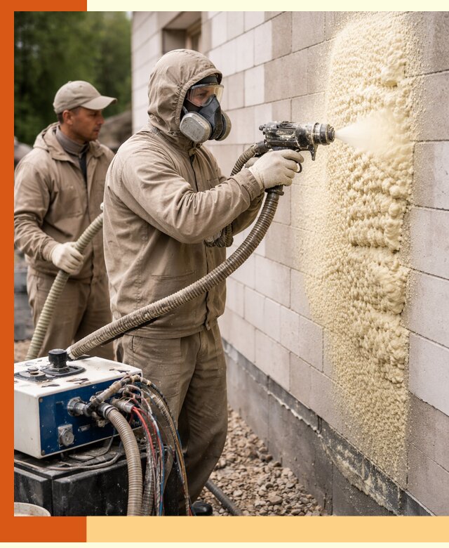 Утепление дома из газобетона ППУ в Подольске — надежная теплоизоляция