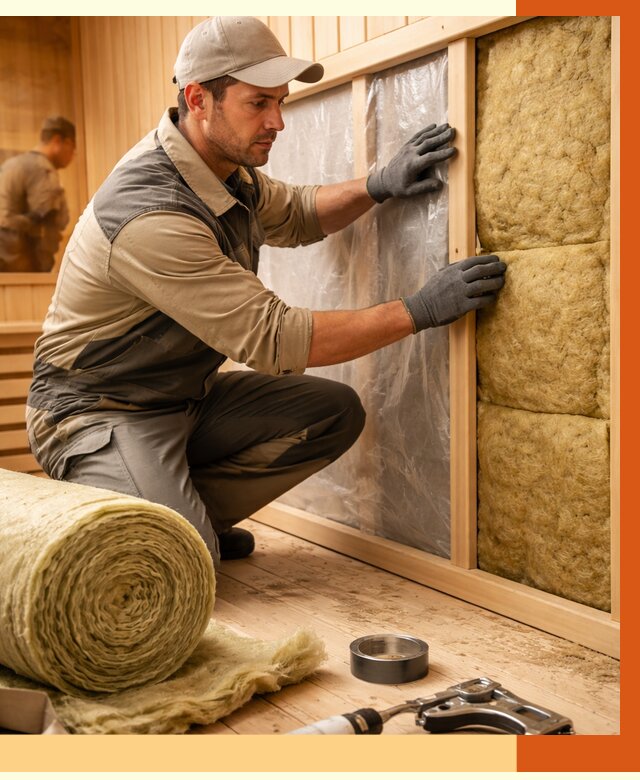 Утепление сауны изнутри в Подольске от 6772 руб. за м2 | ППУ, под ключ — ТепломастерПдл