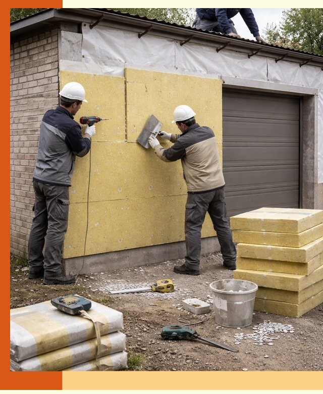 Утепление гаража снаружи в Подольске качественно и надёжно