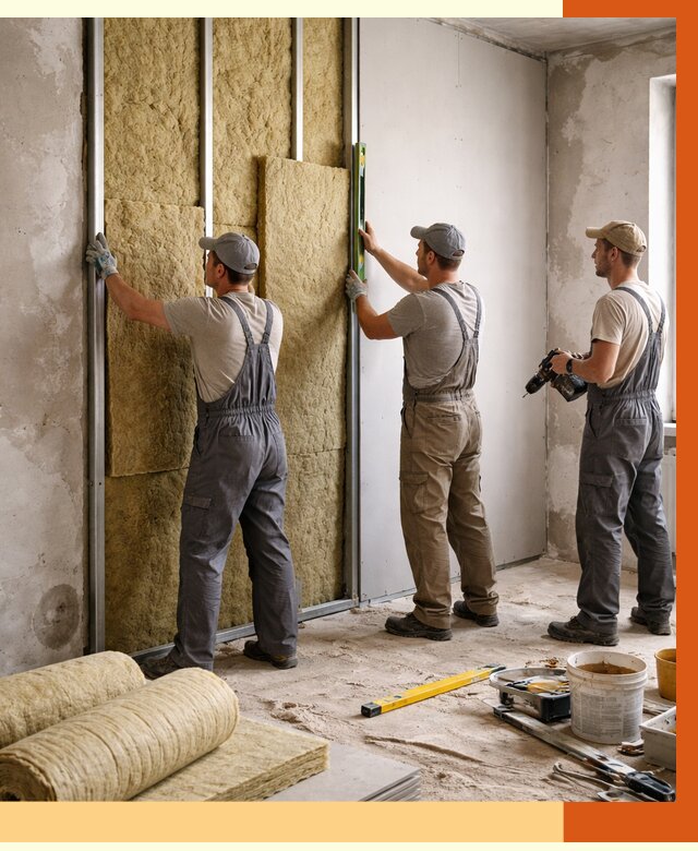 Утепление стен изнутри в Подольске от 2344 руб/м² под ключ | ТепломастерПдл