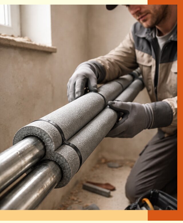 Утепление труб отопления в Подольске от 2969 руб. за м² — услуги под ключ | ТепломастерПдл