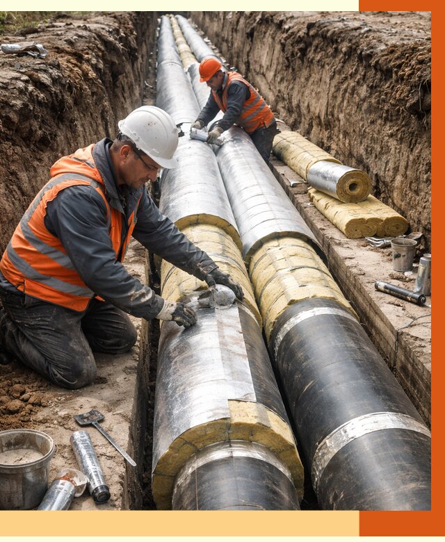 Утепление теплотрассы в Подольске от 4688 руб./м2 — ппу и комплексная изоляция | ТепломастерПдл