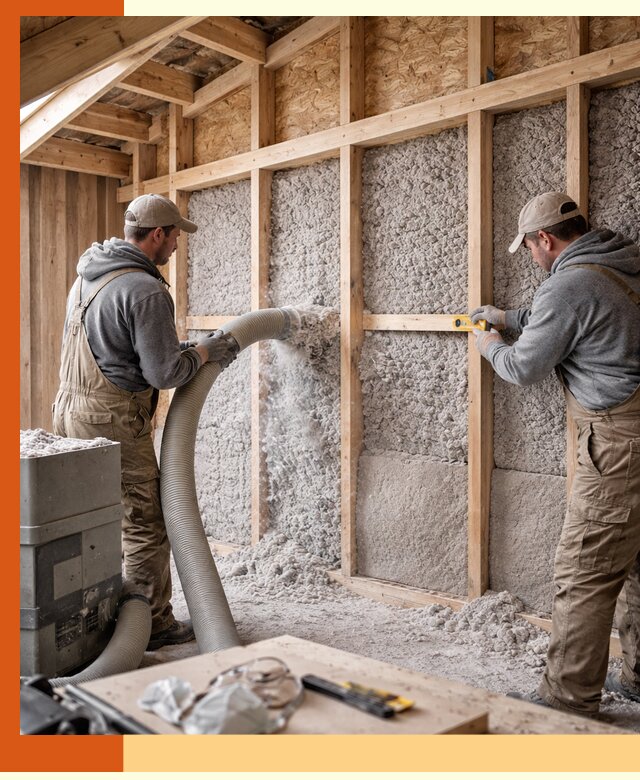 Утепление эковатой стен, потолков и перекрытий в Подольске