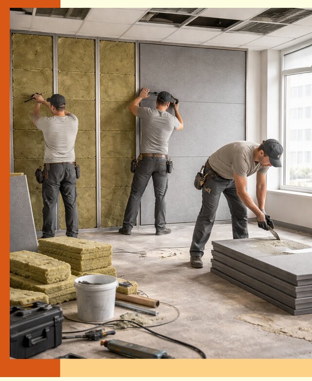 Профессиональная шумоизоляция офисов в Подольске для комфорта сотрудников