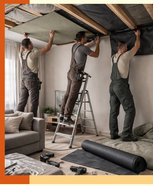 Шумоизоляция потолка в Подольске — профессиональное устранение шумов