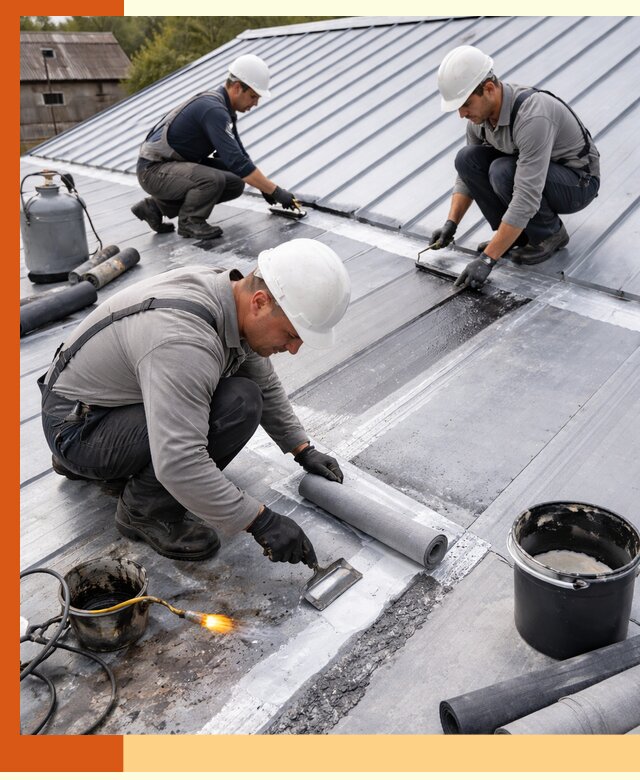 Гидроизоляция металлической кровли с гарантией в Подольске